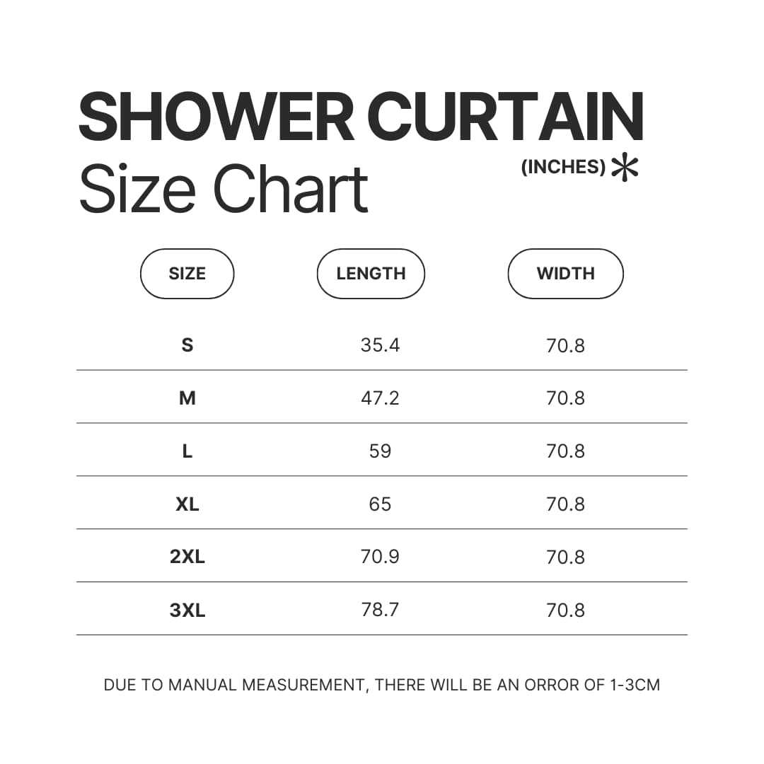 Shower Curtain Size Chart - Persona 5 Merch