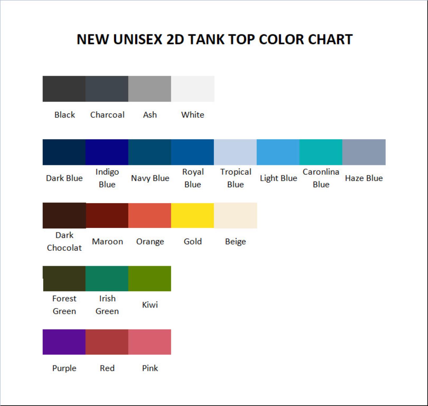 tank top color chart - Persona 5 Merch